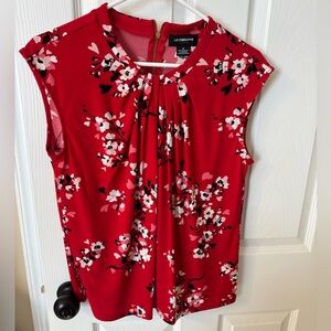 Liz Claiborne Red Floral Women's Top size M